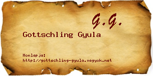 Gottschling Gyula névjegykártya